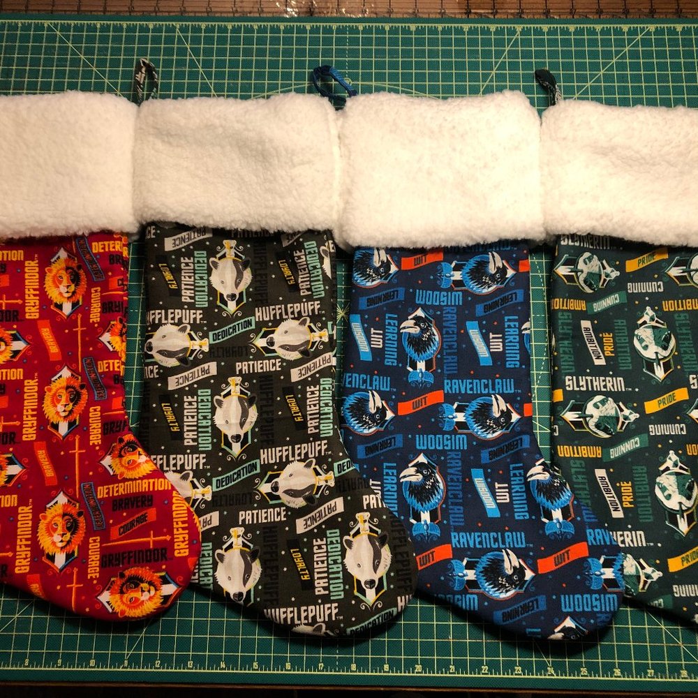 Set of 4 Harry Potter Houses Christmas Holiday Stockings